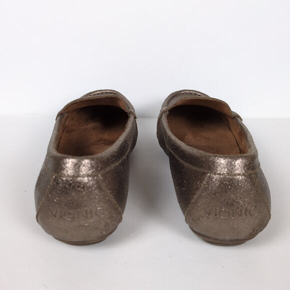 VIONIC Debbie Loafer Metallic Gold Leather Orthotic Comfort Women's 7.5 Wide - Picture 4 of 8